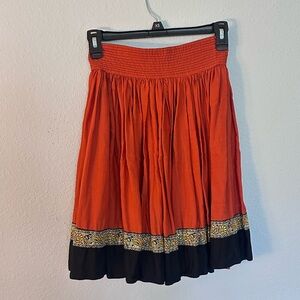Elegant Orange and Black Women's Skirt